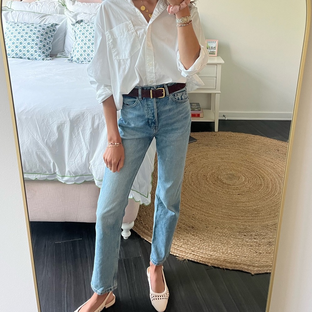 Reformation High Rise Straight Jeans - Blue